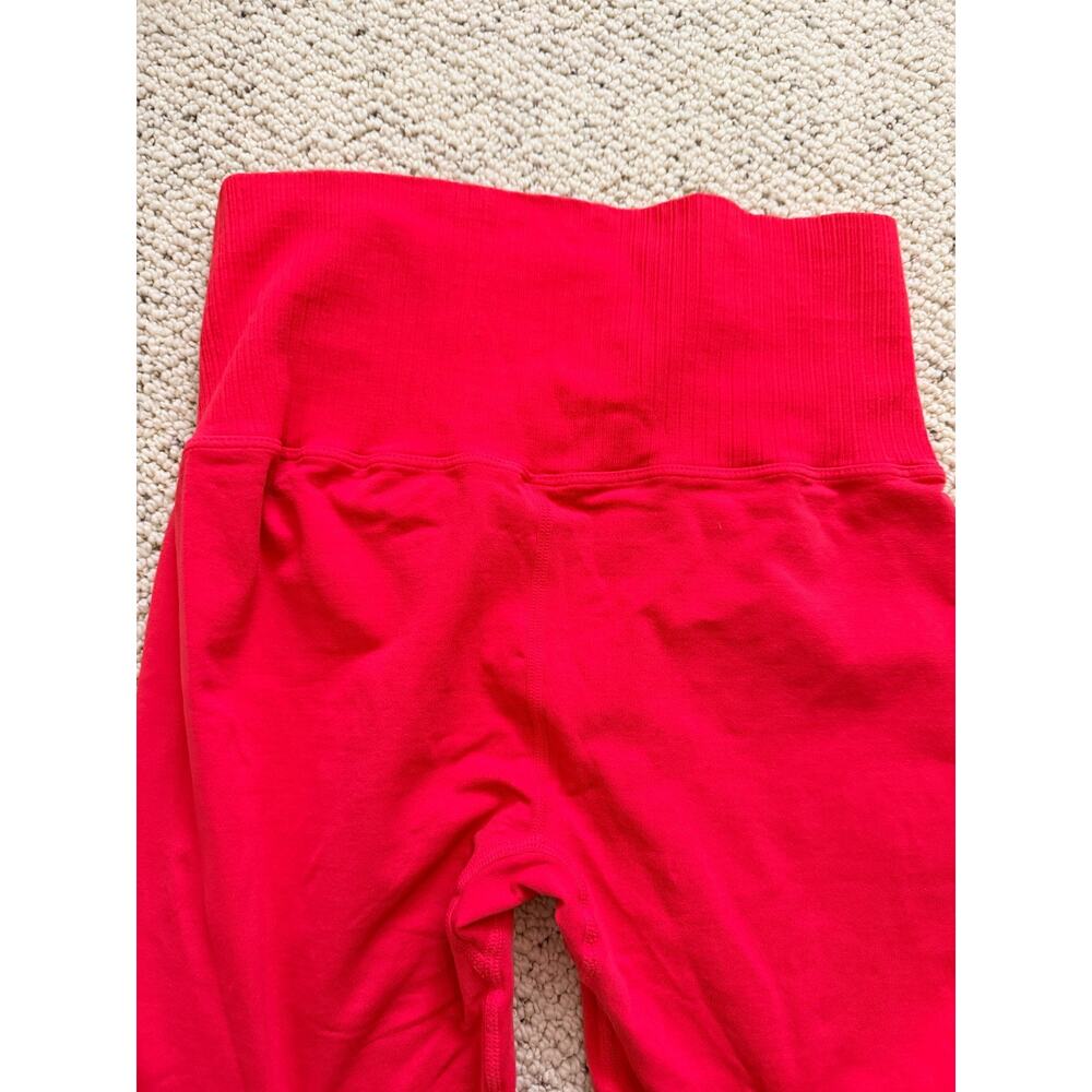 Free People FP Movement Leggings M/L Muted Coral High Rise Ribbed Waist - Picture 5 of 9
